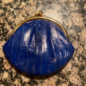 Vintage Eel Skin Coin Purse • Royal Blue